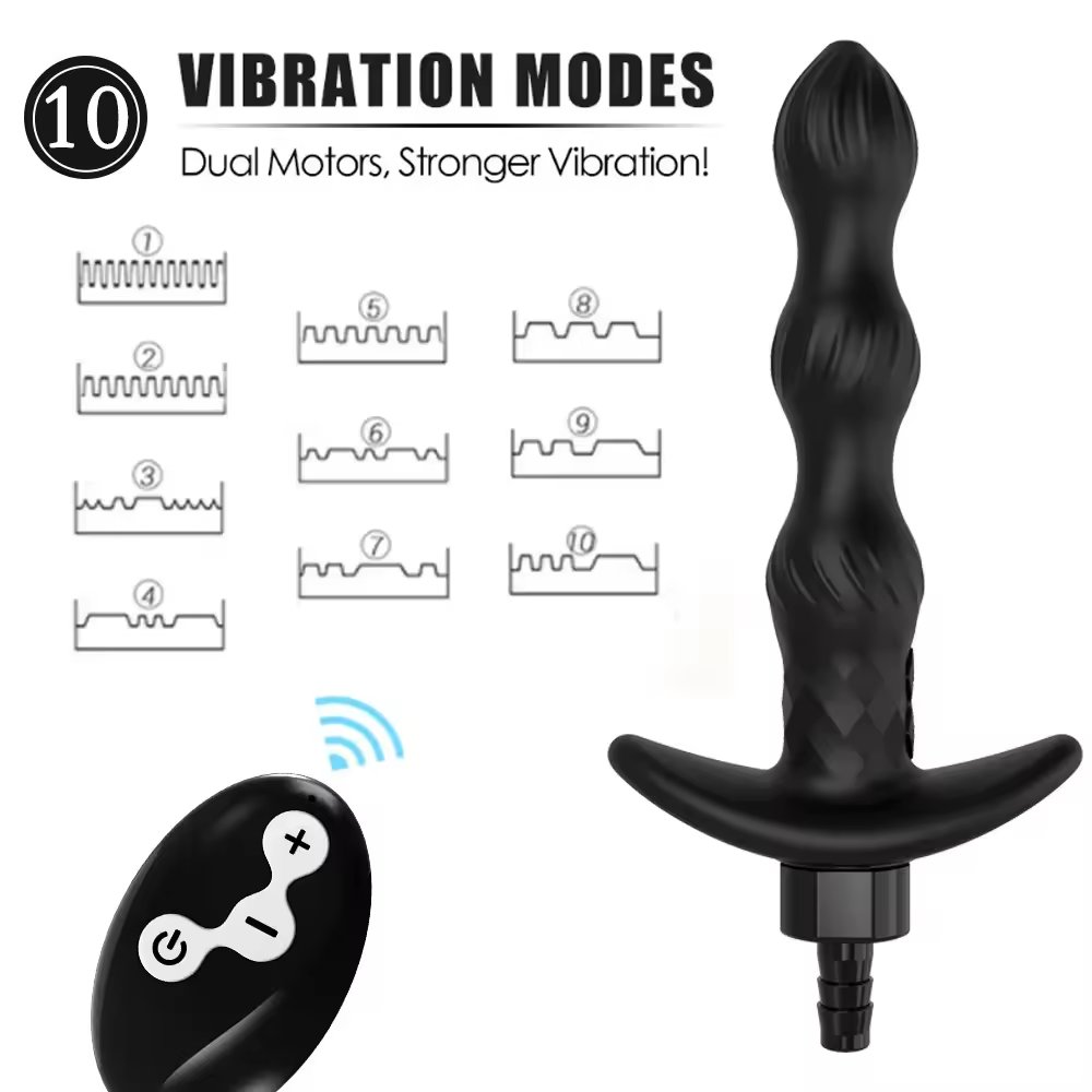 10 Modes Vibrating Remote Control Douche Enema Cleaner Anal Beads Vibrators Prostate Massager Butt Plug Sex Toys Water Spraying