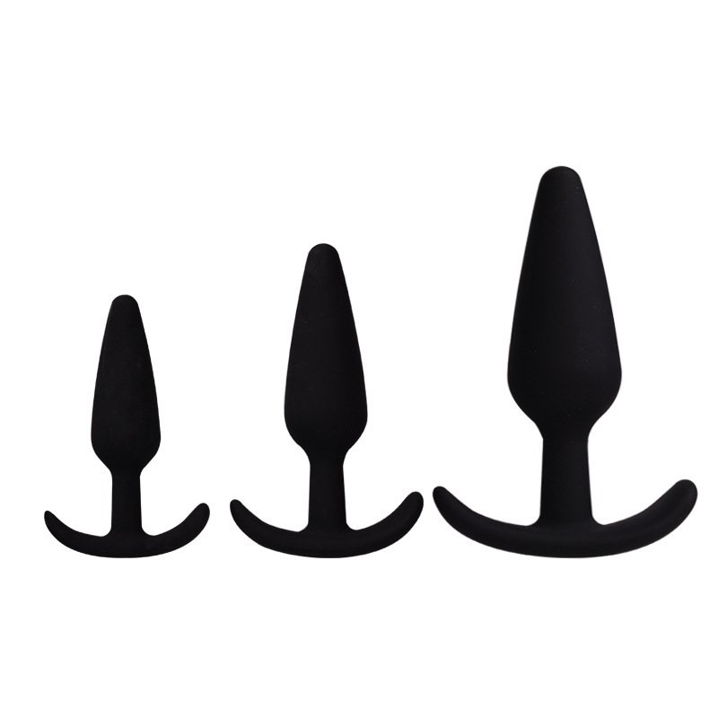 3Pcs Silicone Anal Plugs Training Set Prostate Massage Anus Dilator Anal Ball for Beginner Men Women