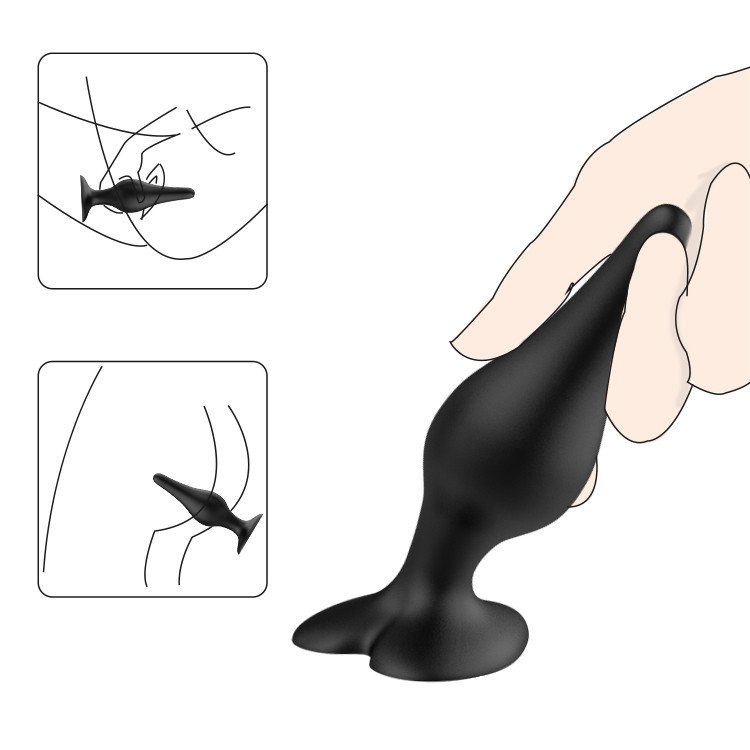 Silicone sex toys black big vibration butt anal plug vibrator for plug anal