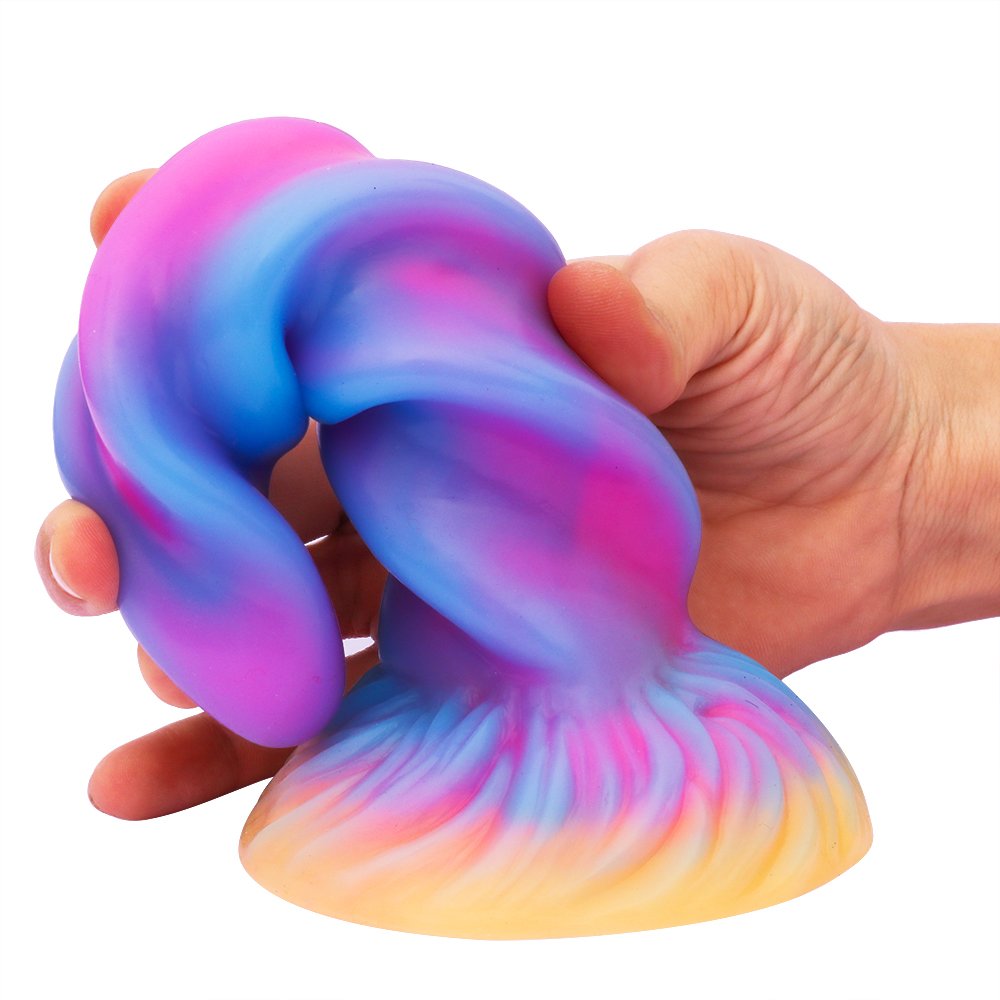 Silicone Luminous Fluorescent Anal Sex Toys G-Spot Stimulation Masturbation Monster Dragon Dildo Anal Butt Plug with Suction Cup