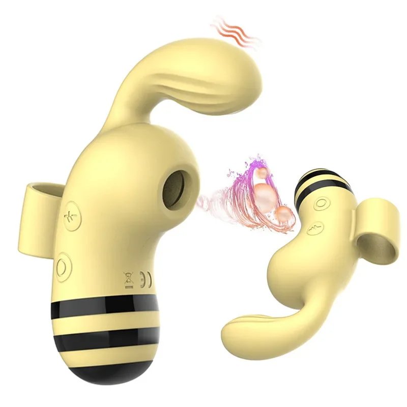 Bee Shape Clitoris Sucking Vibrator Sucker Chargeable Silicone Sex Toys Finger Oral Nipple Stimulator Sex Toy For Women