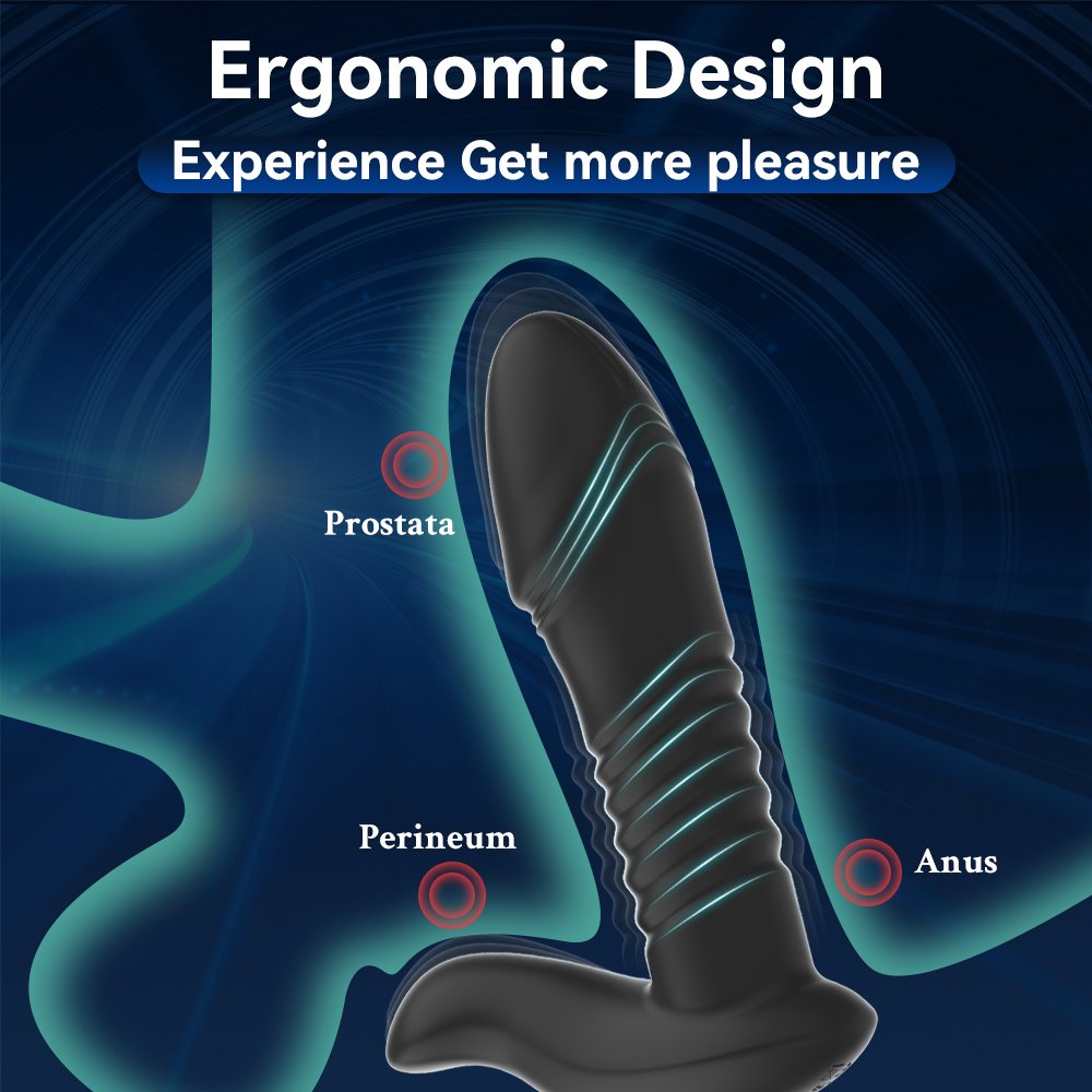 Full Silicone Thrusting Vibrating Butt Plug Male Vibrator Anal Toys Remote Controlled Anal Plug Sex Toys for Men Couple