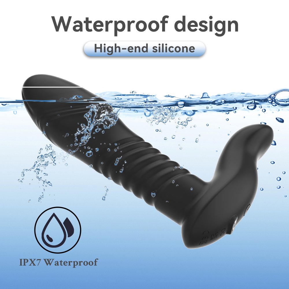 Full Silicone Thrusting Vibrating Butt Plug Male Vibrator Anal Toys Remote Controlled Anal Plug Sex Toys for Men Couple