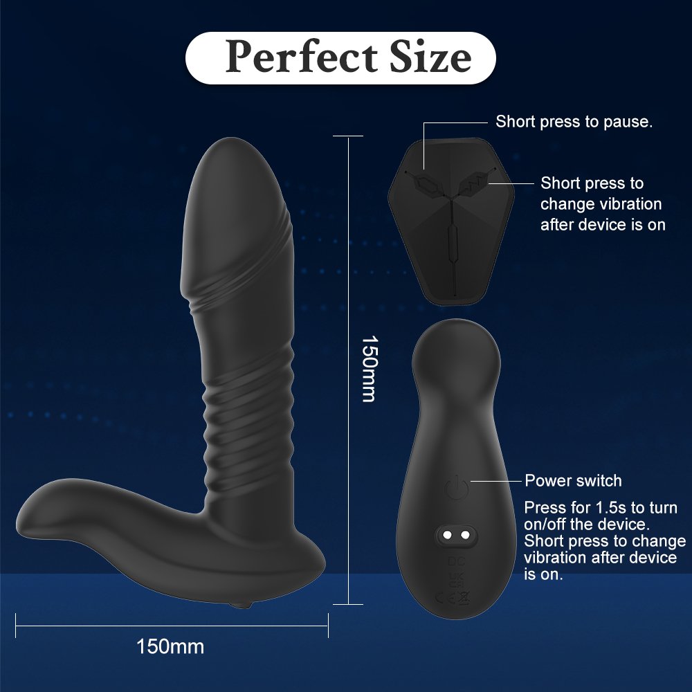 Full Silicone Thrusting Vibrating Butt Plug Male Vibrator Anal Toys Remote Controlled Anal Plug Sex Toys for Men Couple