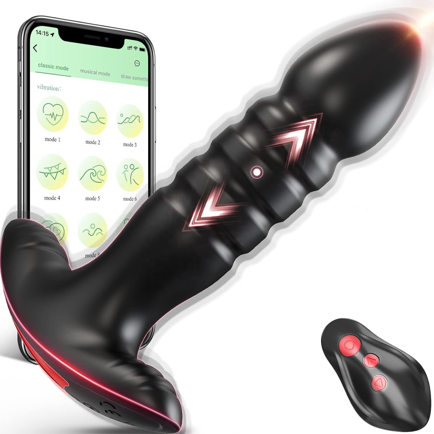 ZWFUN anal plug vibrator app control sex toy for men women 7 thrusting & vibrating modes prostate massager butt stimulator