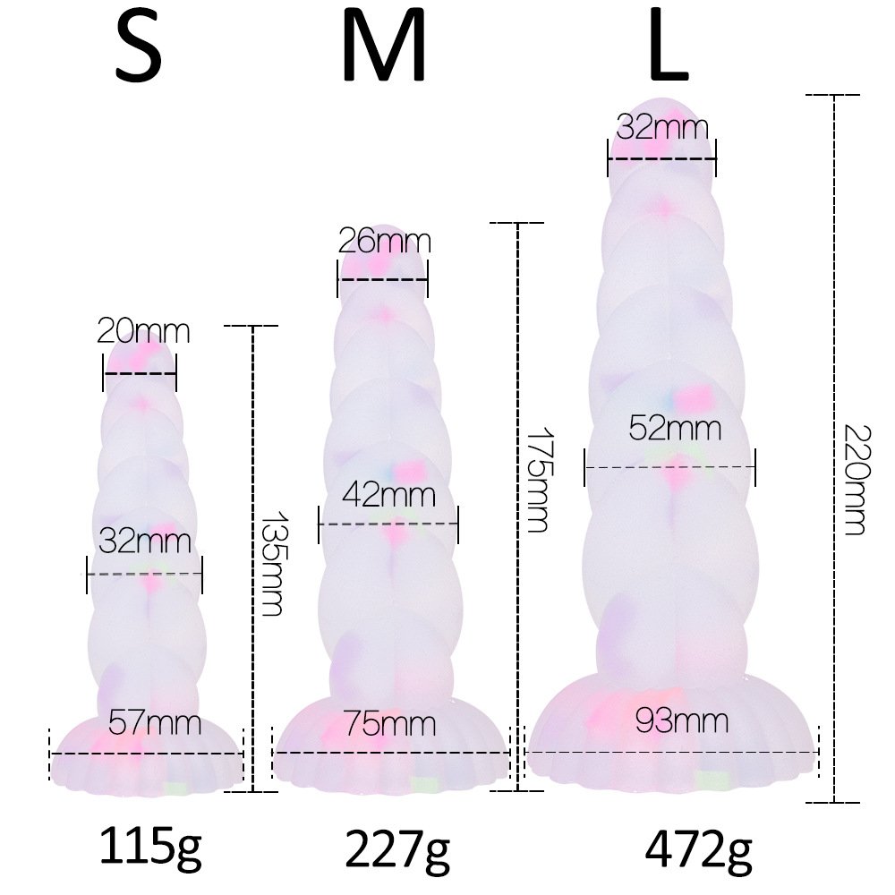 Hot Selling High Quality Xxl Liquid Silicone Glowing In Dark Dildo Huge Long Masturbation Anal Plug
