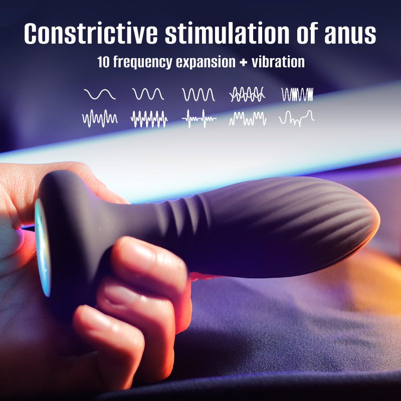 Thrusting Anal Vibrator Prostate Massager With Led Light Remote Control Anal Sex Toy Butt Plug G Spot Vibrator Adult Toy For Men