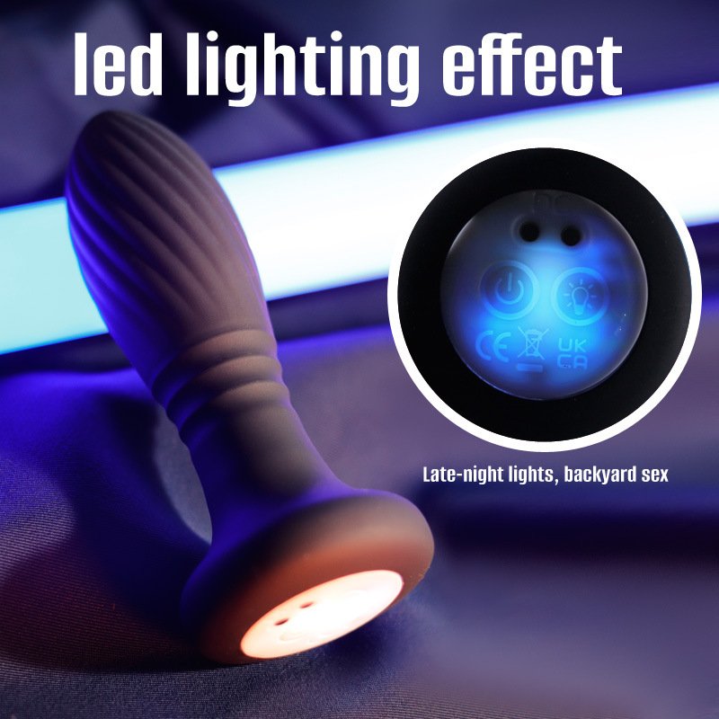 Thrusting Anal Vibrator Prostate Massager With Led Light Remote Control Anal Sex Toy Butt Plug G Spot Vibrator Adult Toy For Men