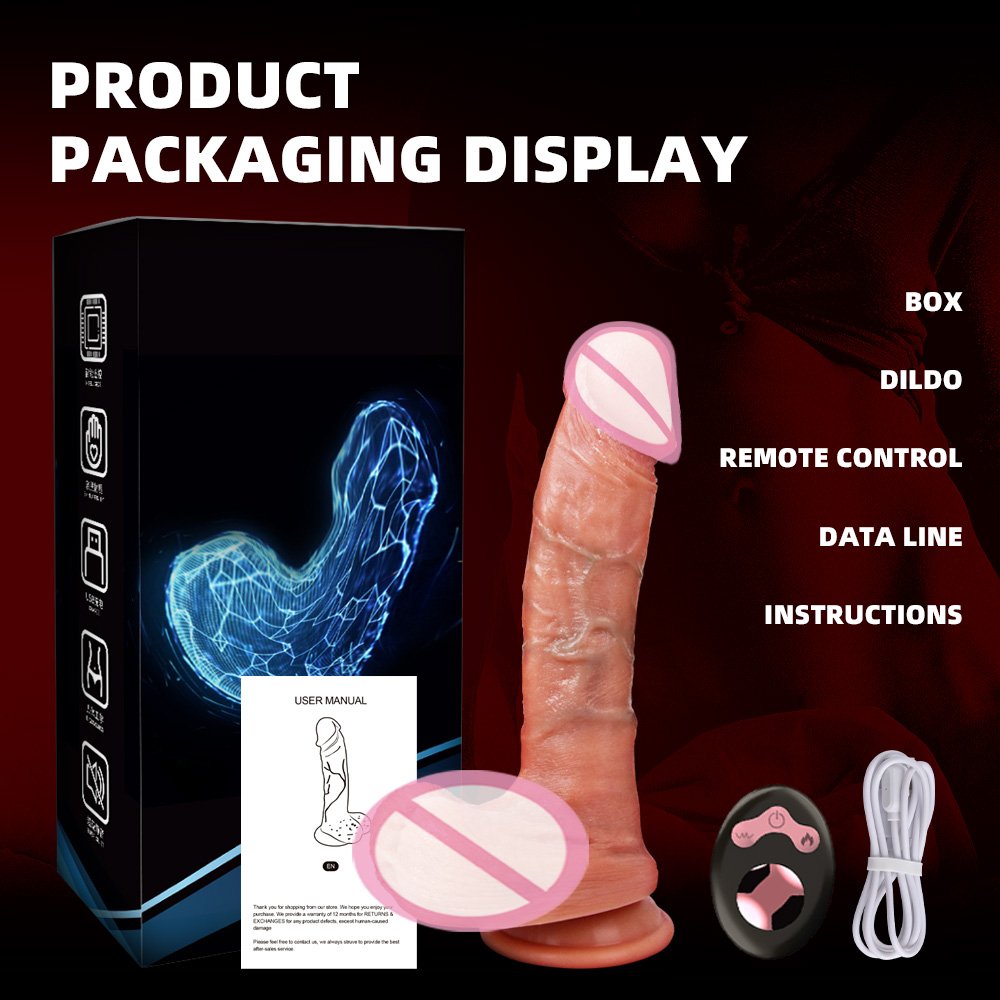 Big Thrusting Dildo Vibrator For Women Remote Control Suction Cup Realistic Penis Automatic Telescopic Heated Massager Sex Toys