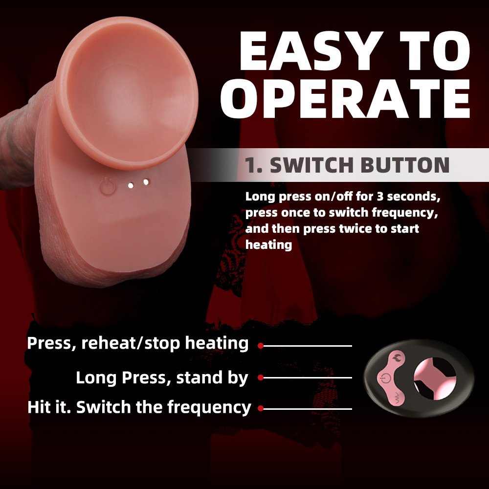 Big Thrusting Dildo Vibrator For Women Remote Control Suction Cup Realistic Penis Automatic Telescopic Heated Massager Sex Toys