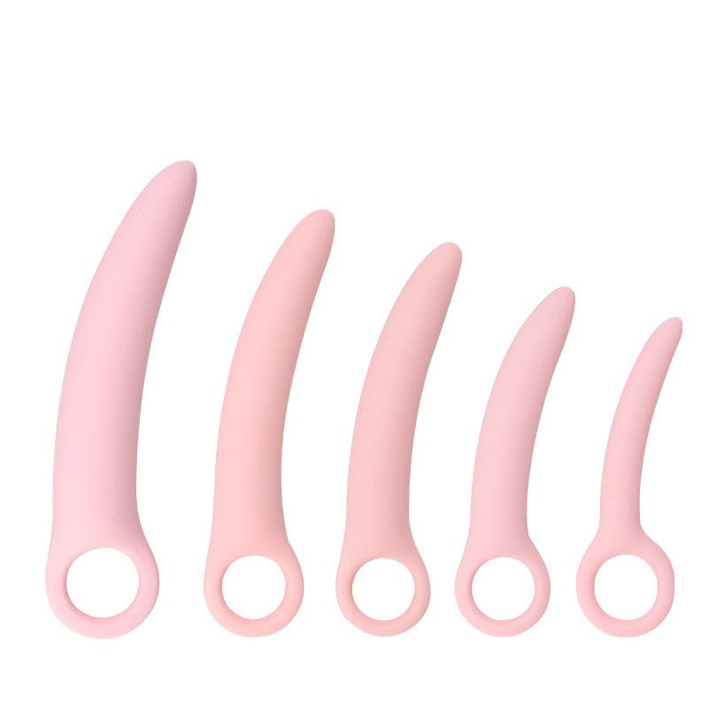 Soft 5 Piece Silicone Vaginal Dilator Set Vaginismus Anal Plug toys Dilator Vagina Relief From Painful Sex