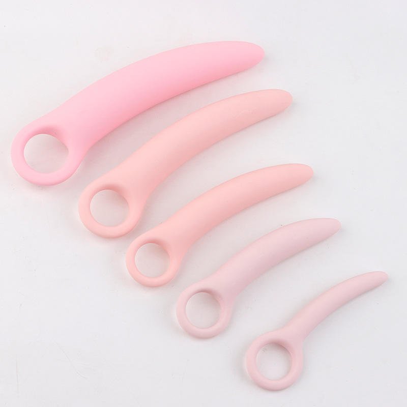 Soft 5 Piece Silicone Vaginal Dilator Set Vaginismus Anal Plug toys Dilator Vagina Relief From Painful Sex