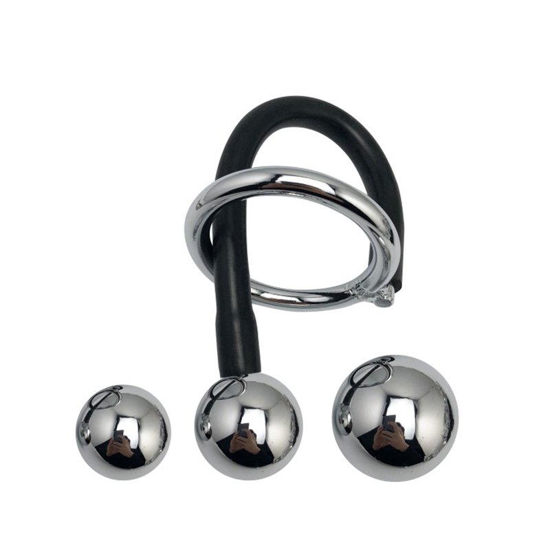 Metal 2-in-1 Anal Plug Penis Ring Gay Toys Adult Sex Toys