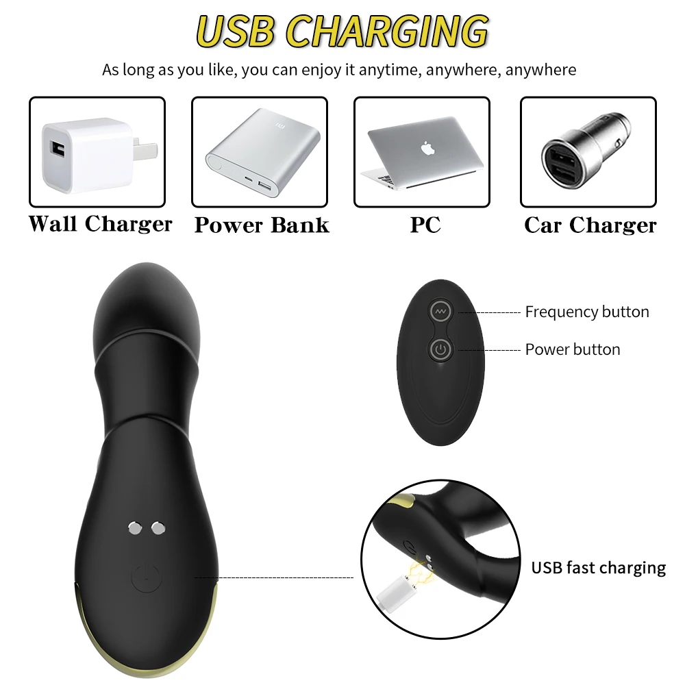 Waterproof Prostate Massager Stimulator Butt Delay Ejaculation Ring Toy Male Prostate Massage Vibrator Anal Plug For Men