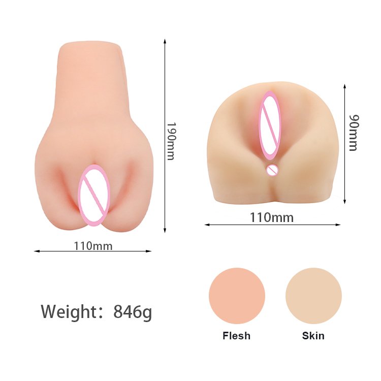 TPE Big Ass And Pocket Pussy Male Masturbator Artificial Vagina Ass Pussy Sex Toys with Anal For Men