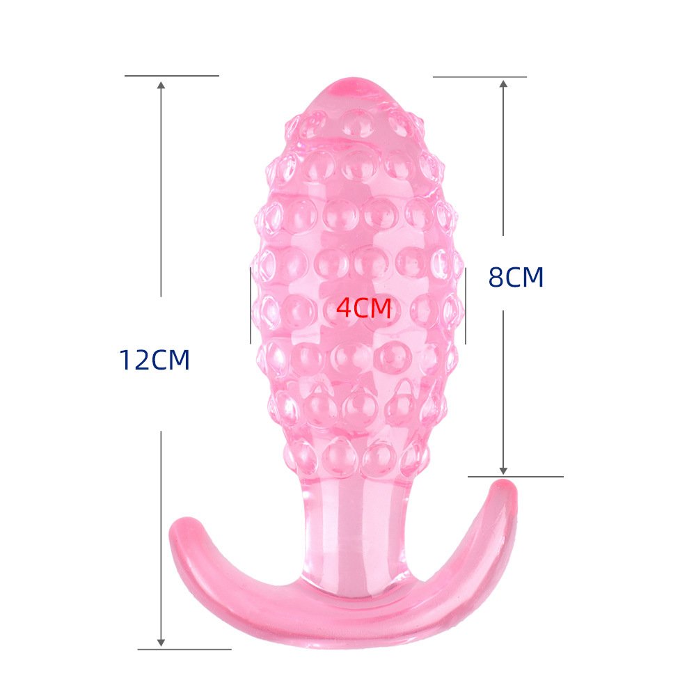 Cross-Border Mini Transparent Pink Wearable Grainy Anal Plug Set Men and Women Anal Massager Masturbator High Quality Sex Toys