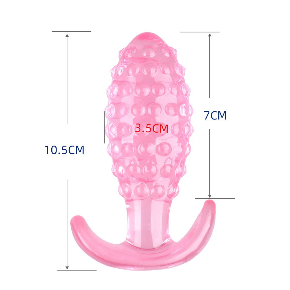 Cross-Border Mini Transparent Pink Wearable Grainy Anal Plug Set Men and Women Anal Massager Masturbator High Quality Sex Toys