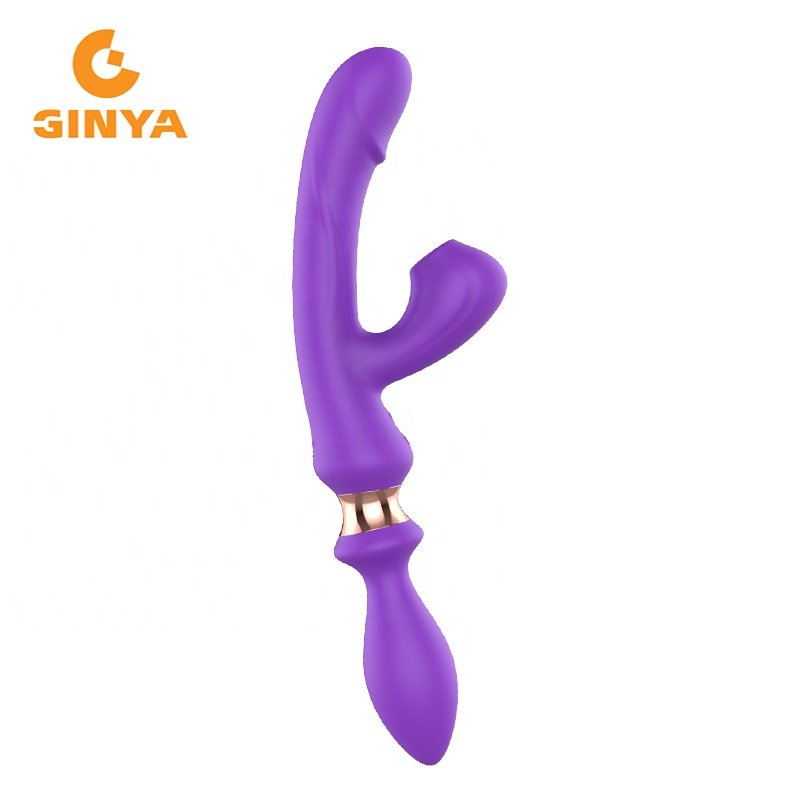 GINYA triple-end vibrator for women G spot dildo, clitoris suction and vibrating anal plug multi play female sex toy