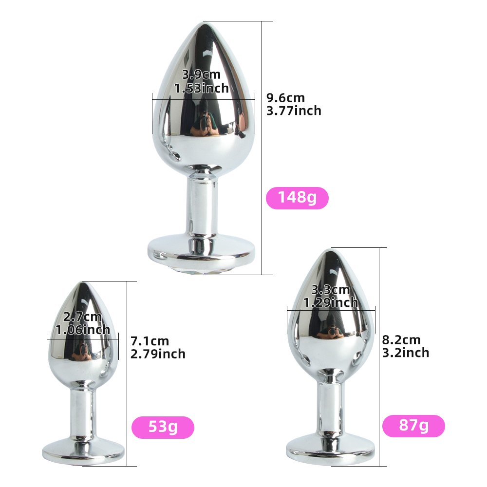 FairyKiss Colorful Anal Butt Plug 3 pcs sets Dazzling Colour Safety Metal Fantasy Sex games for Starter Beginner