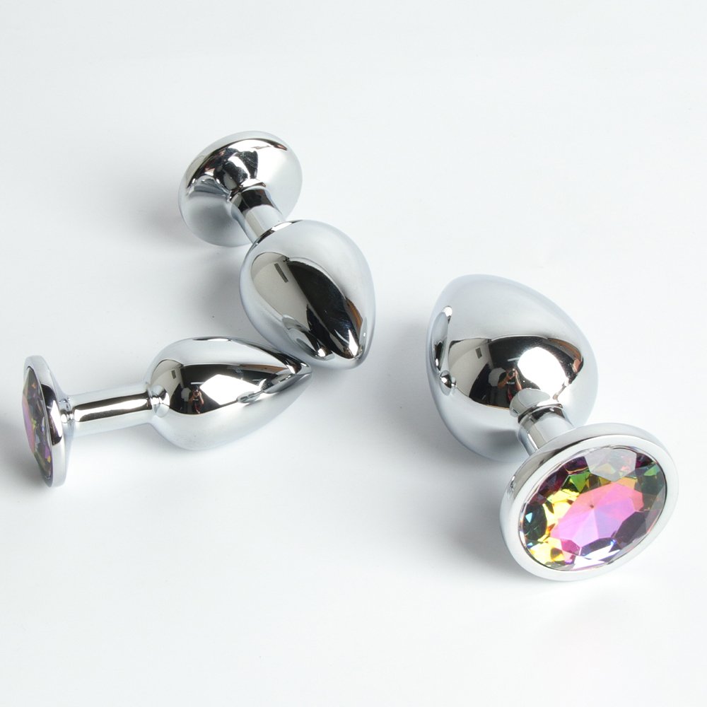 FairyKiss Colorful Anal Butt Plug 3 pcs sets Dazzling Colour Safety Metal Fantasy Sex games for Starter Beginner
