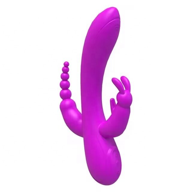 12 Function Rabbit Vibrator G-Spot And P-Spot Anal Triple Curve Rechargeable Dildo Mini Cute Double Dual Rabbit Vibrator