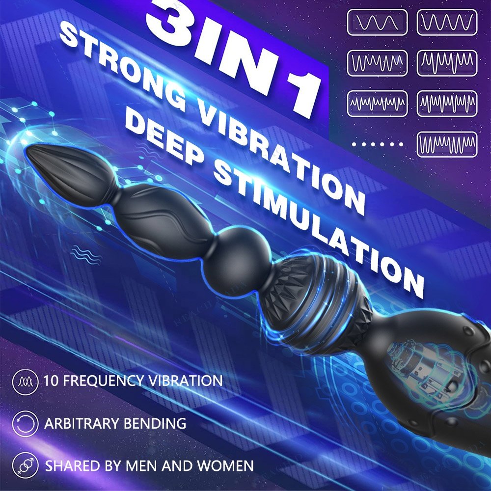 New wireless remote control wearable anal beads plug, unisex, G-spot testicle stimulation vibrator, alternative sex toys