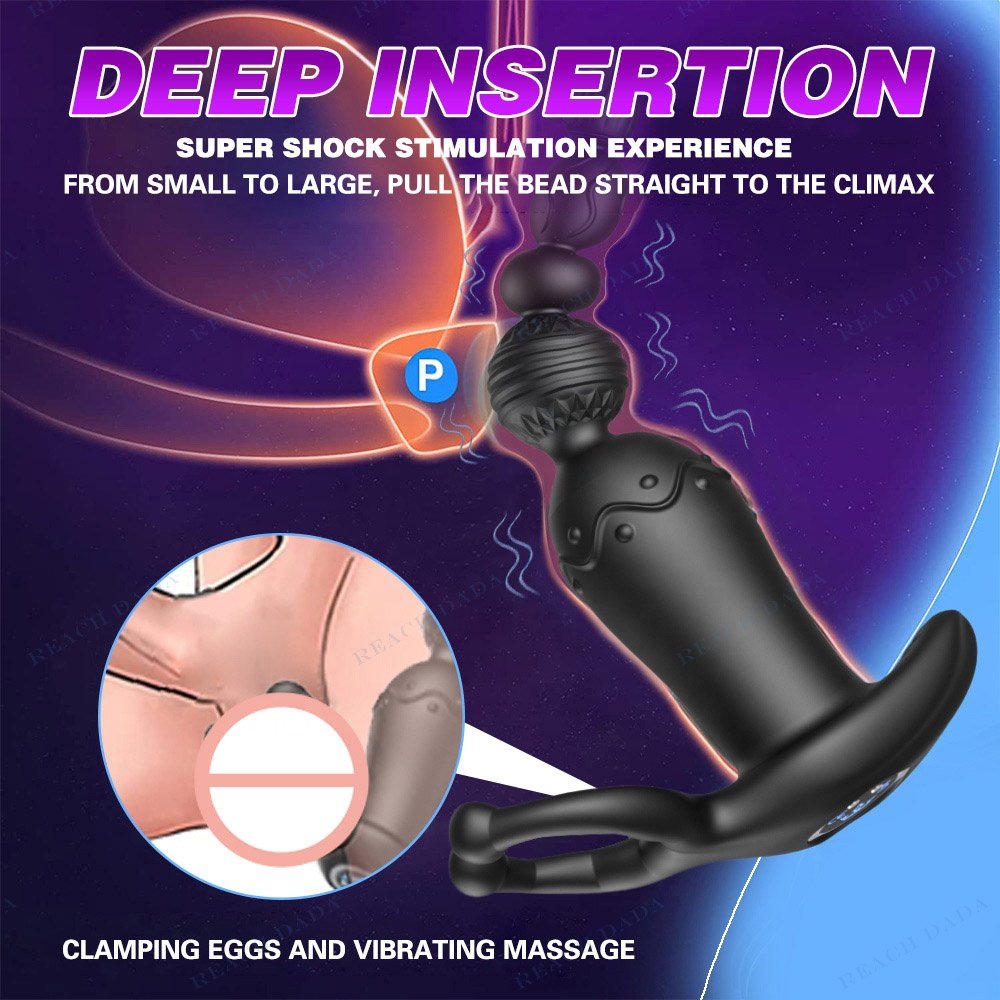 New wireless remote control wearable anal beads plug, unisex, G-spot testicle stimulation vibrator, alternative sex toys