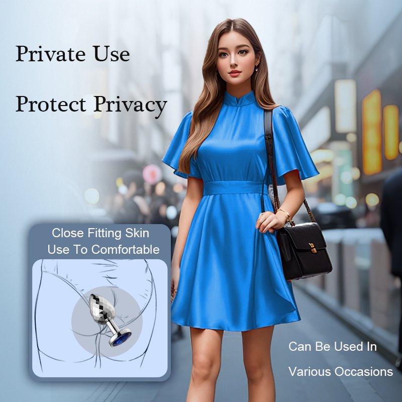 Diamond Facets Stainless Steel Metal Sex Toy Anal Plug Set with Vibrator & Lubricant for Women Men Couples