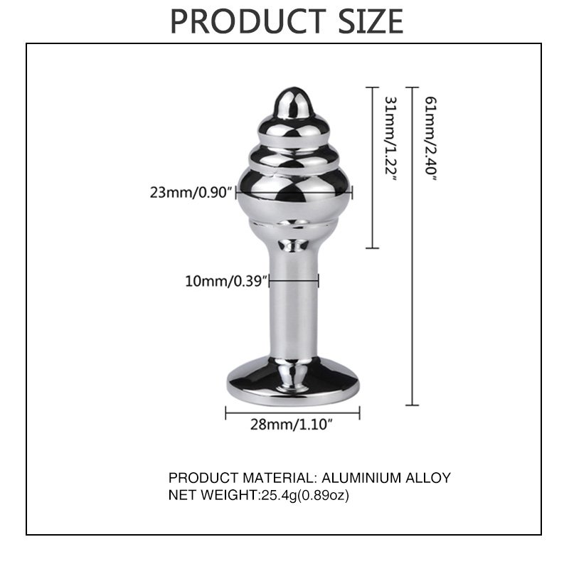 Mini Spiral Stimulation round Base Anal Plug Jewel Sex Toys for Women and Men Anal Toys for Adults