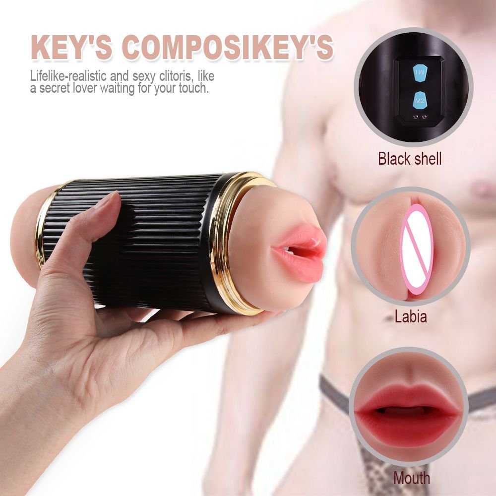 Xise 2021 Hot Sale Kay Double-end Vibrating Masturbation Cup Sexy Lip and Vagina Plump Labia Sex Toy of Men masturbation