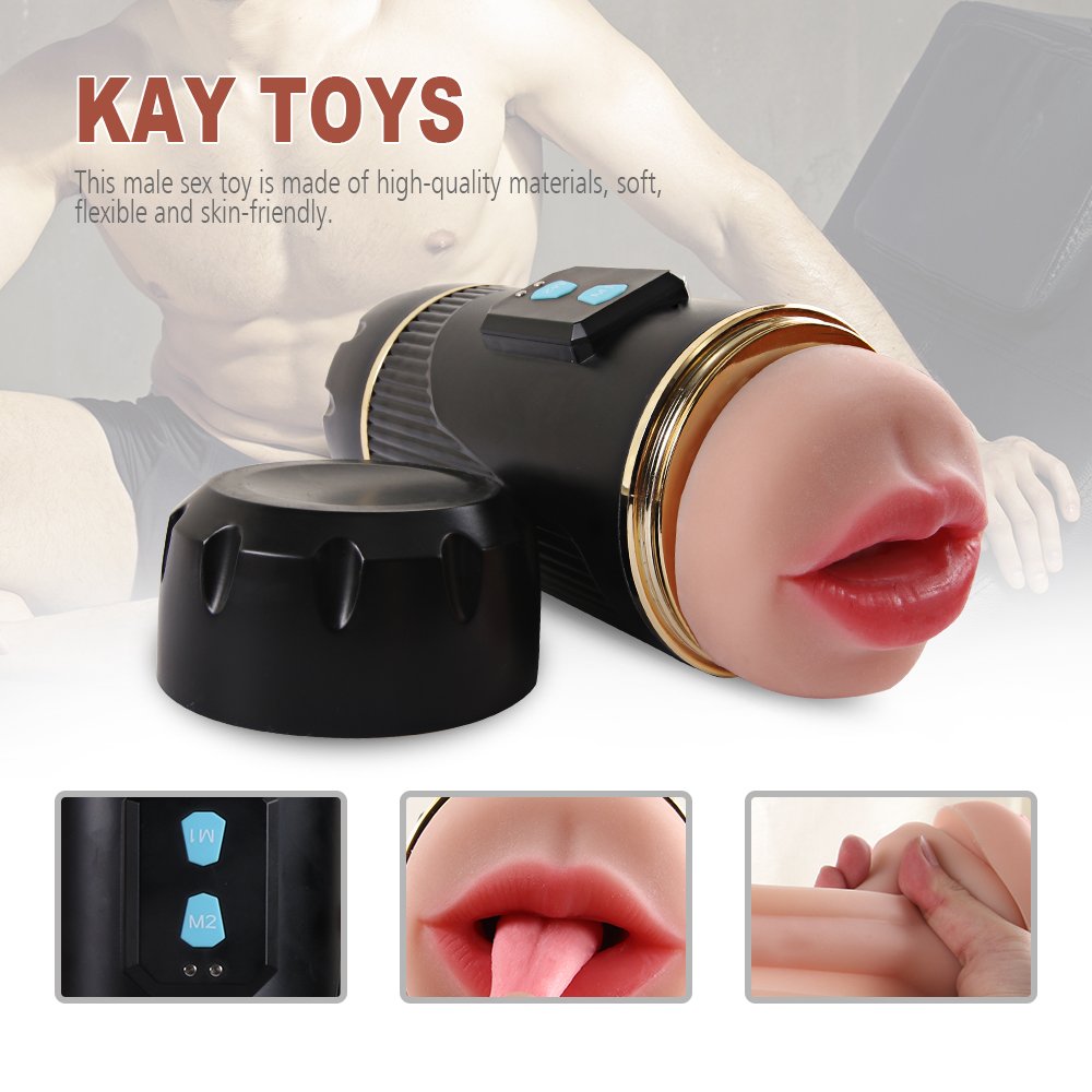 Xise 2021 Hot Sale Kay Double-end Vibrating Masturbation Cup Sexy Lip and Vagina Plump Labia Sex Toy of Men masturbation