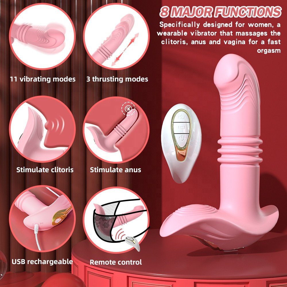 Thrusting Anal Vibrator For Couples Wearable Vibrating Panties Clitoral Stimulator Vagina G Spot Masturbation Sex Toy For Women