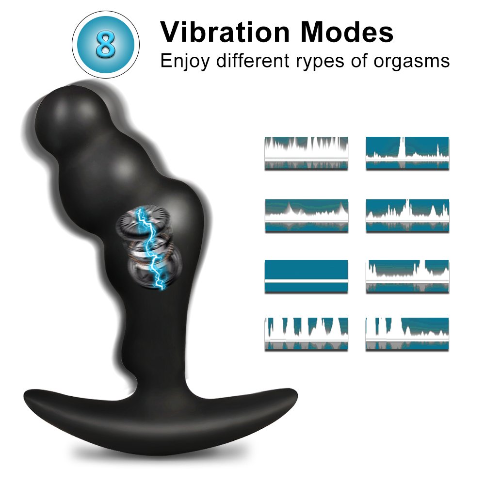 Anal Vibrator Prostate Massager with Wireless Remote Control Wearable 8 Vibration Modes IPX7 Waterproof Butt Plug for Women Men