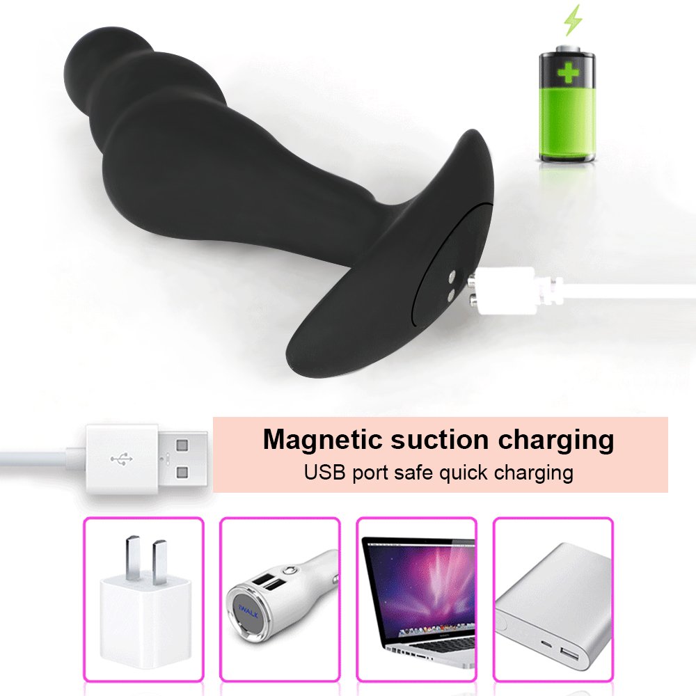 Anal Vibrator Prostate Massager with Wireless Remote Control Wearable 8 Vibration Modes IPX7 Waterproof Butt Plug for Women Men