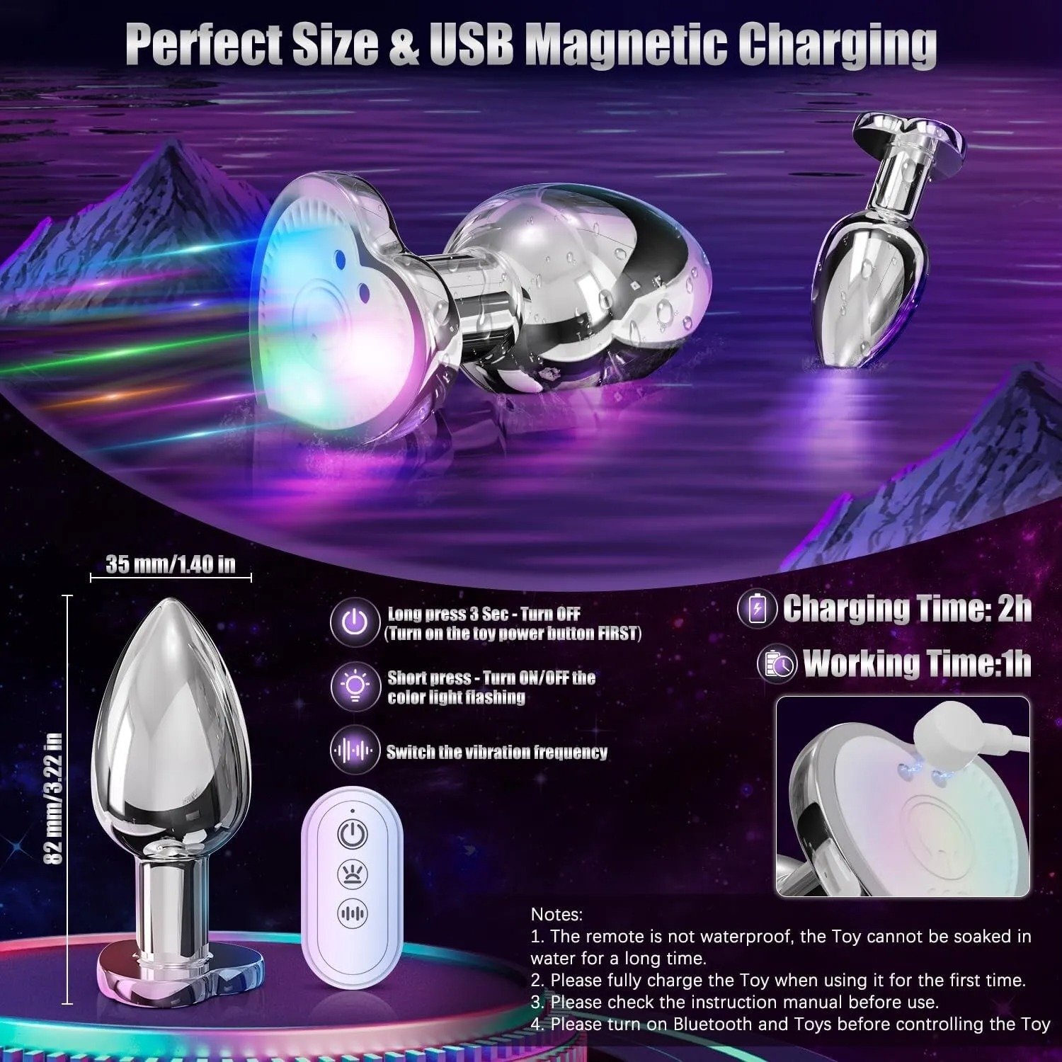 APP Remote Control Anal Plug Butt Plug G-spot Dildo Stainless Vibrating Massager Sex Toy For Women Men