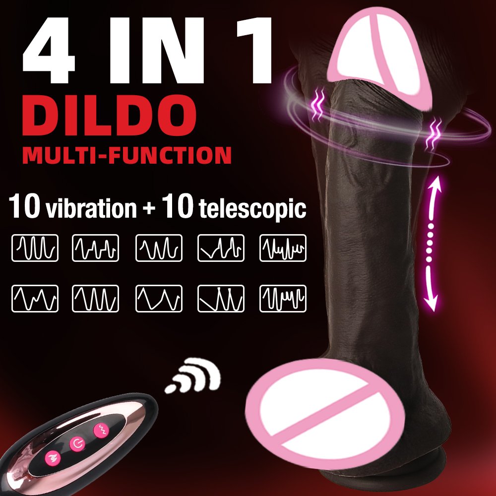 Realistic Swing Heating Vibrating Remote Control Dildo Big Telescopic Penis G-Spot Stimulator for Couple Sex Toys for Women