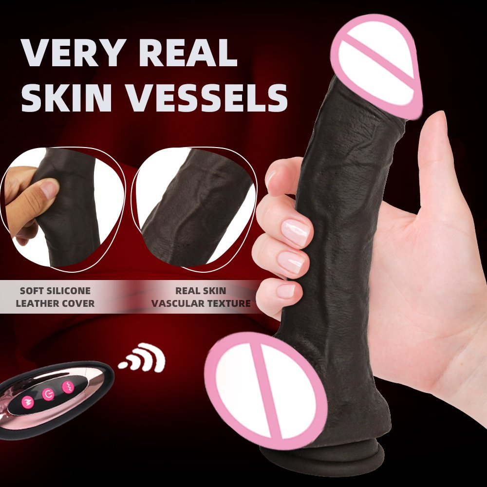 Realistic Swing Heating Vibrating Remote Control Dildo Big Telescopic Penis G-Spot Stimulator for Couple Sex Toys for Women