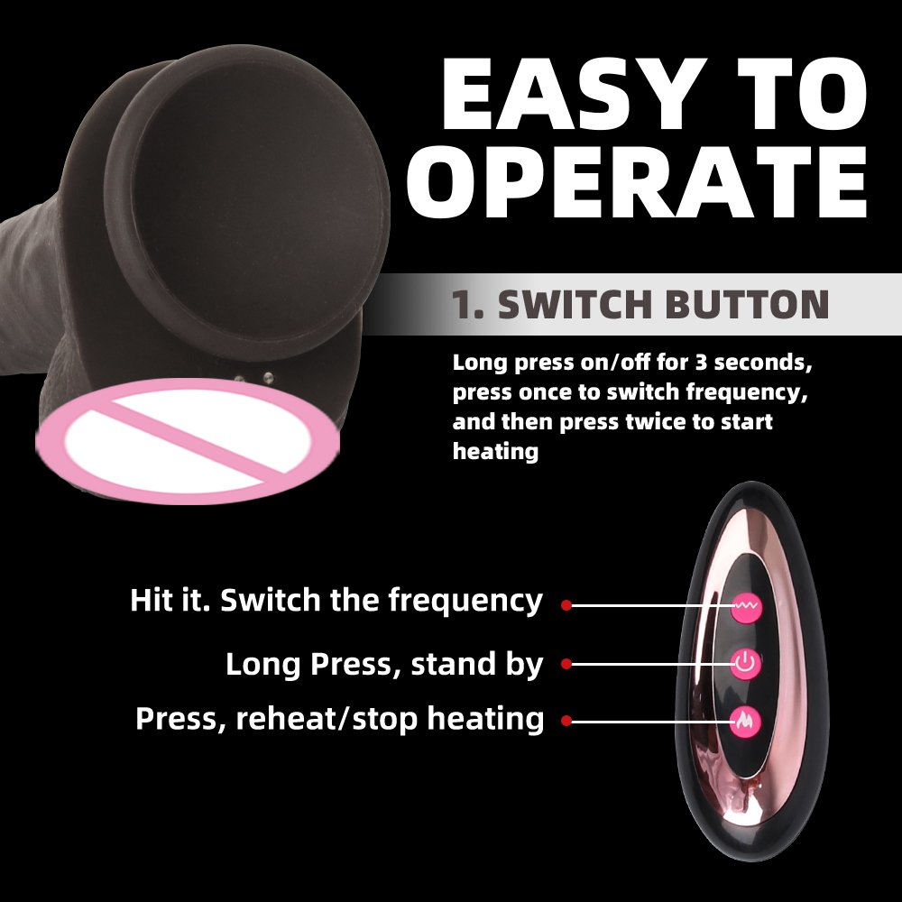Realistic Swing Heating Vibrating Remote Control Dildo Big Telescopic Penis G-Spot Stimulator for Couple Sex Toys for Women