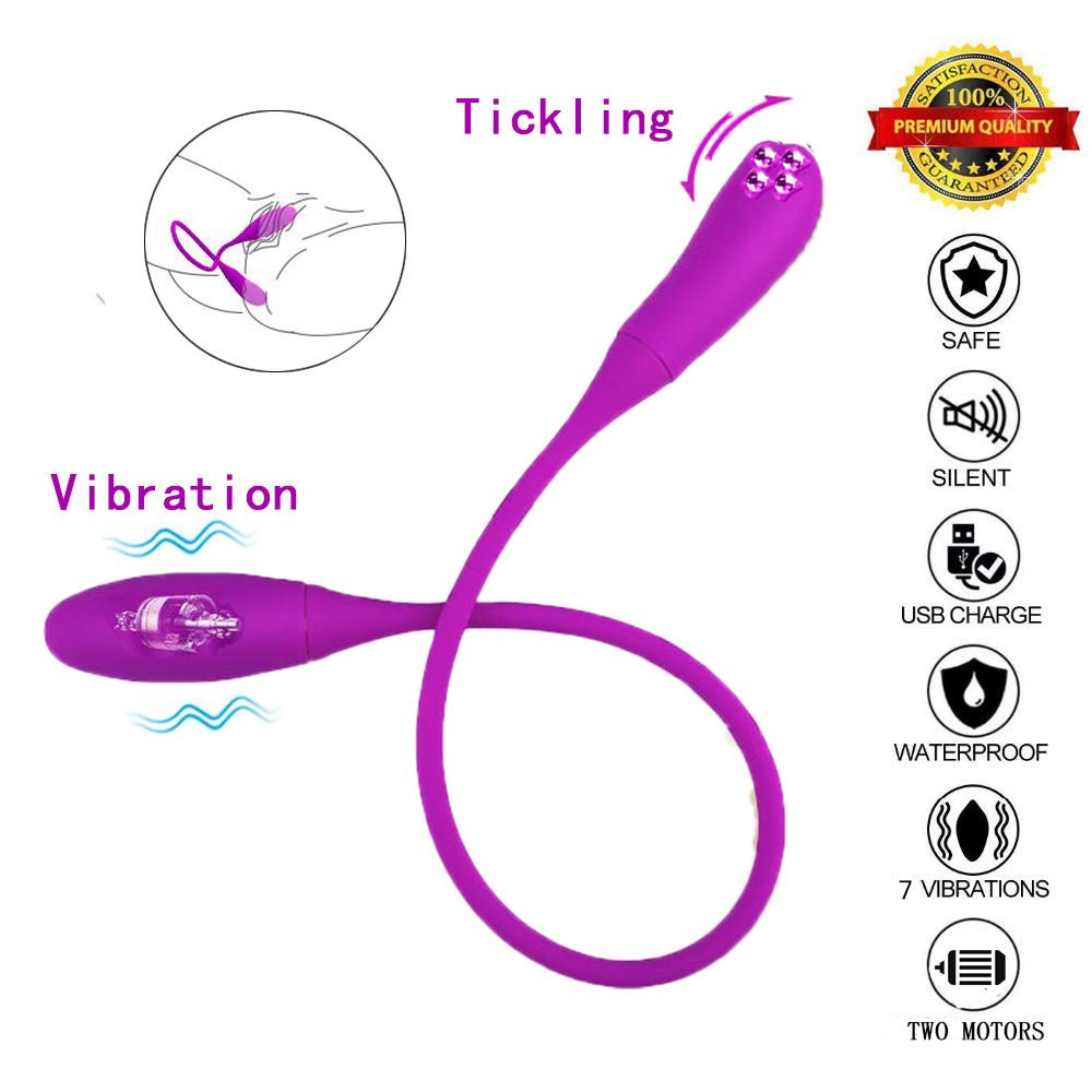 Rechargeable Dual Vibrator 7 Speeds Double Head Jump Egg Bullet Dildo Vibrator Anal Butt Plug Adult Sex Toy For Couple Men Women