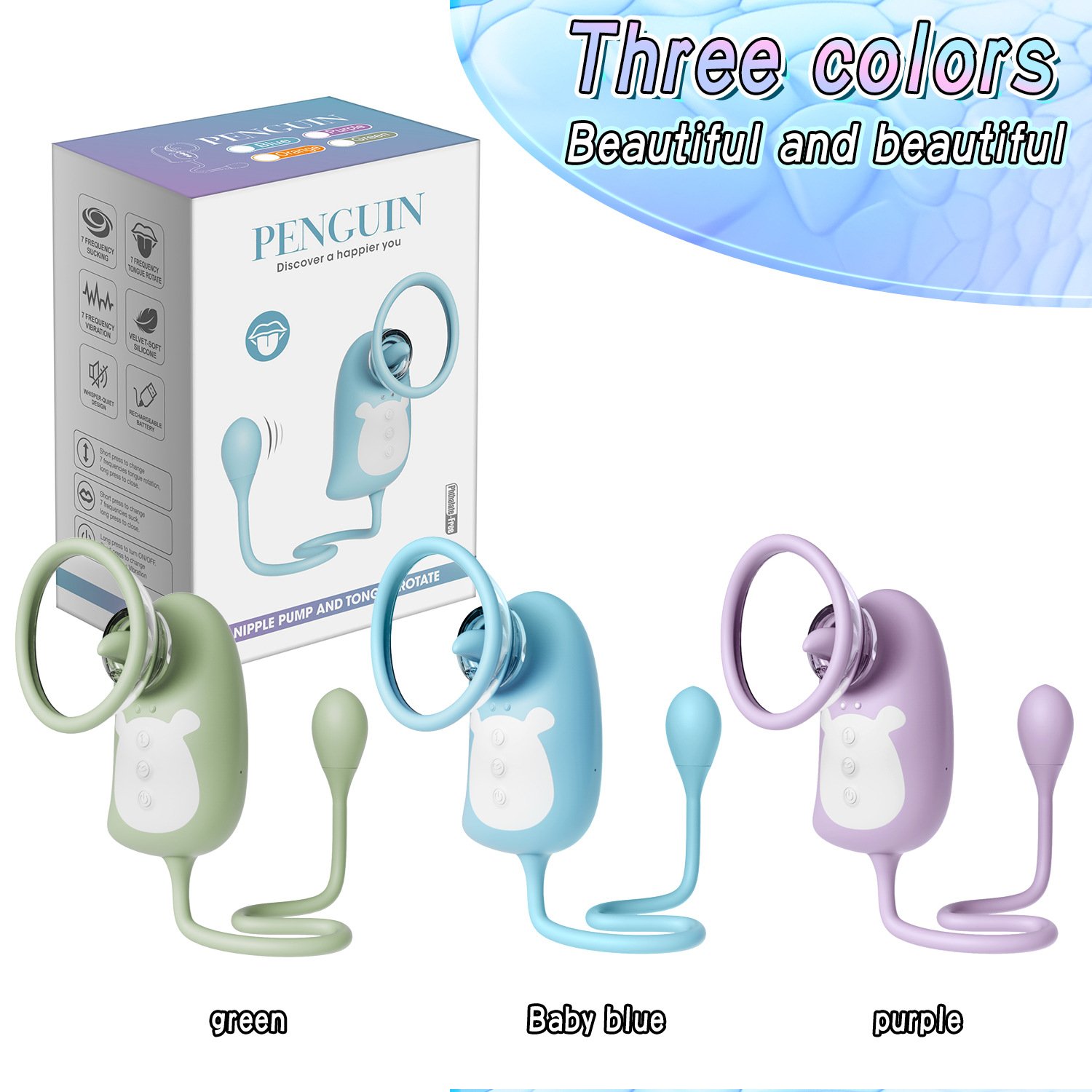 Penguin Female Masturbator Vaginal Clitoris Massager Vibrator Clitoral Stimulator Breast Nipple Sucking Vibrator for Women