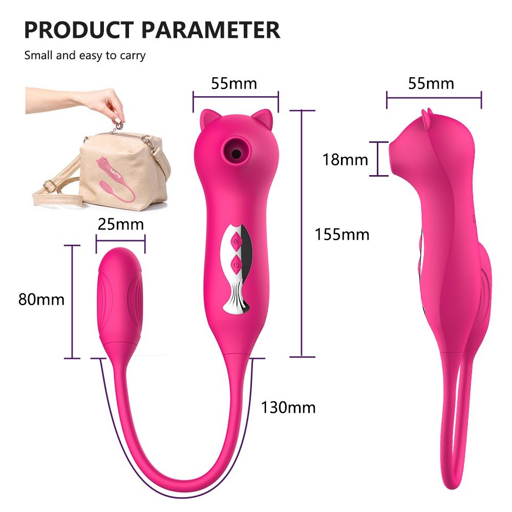 Hot Long Tail Sucking Vibrators for Women Nipple Clitoris Sucker Vaginal Ball Dildos Anal Plug Dual Motors Sex Toy for women