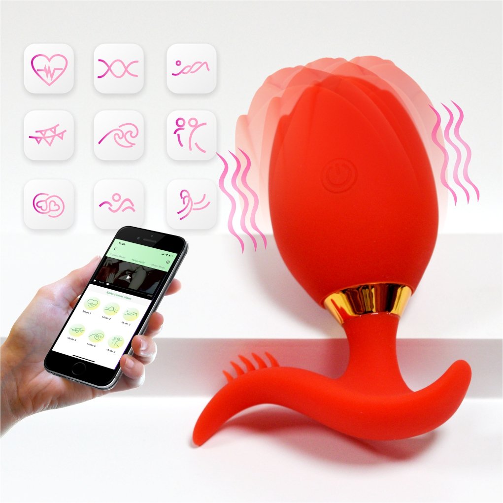 New Arrival Women's Wearable Adult Sex Toys Rose Modeled Anal Plug APP Remote Control Silicone Vibrator Masturbators New Arrival