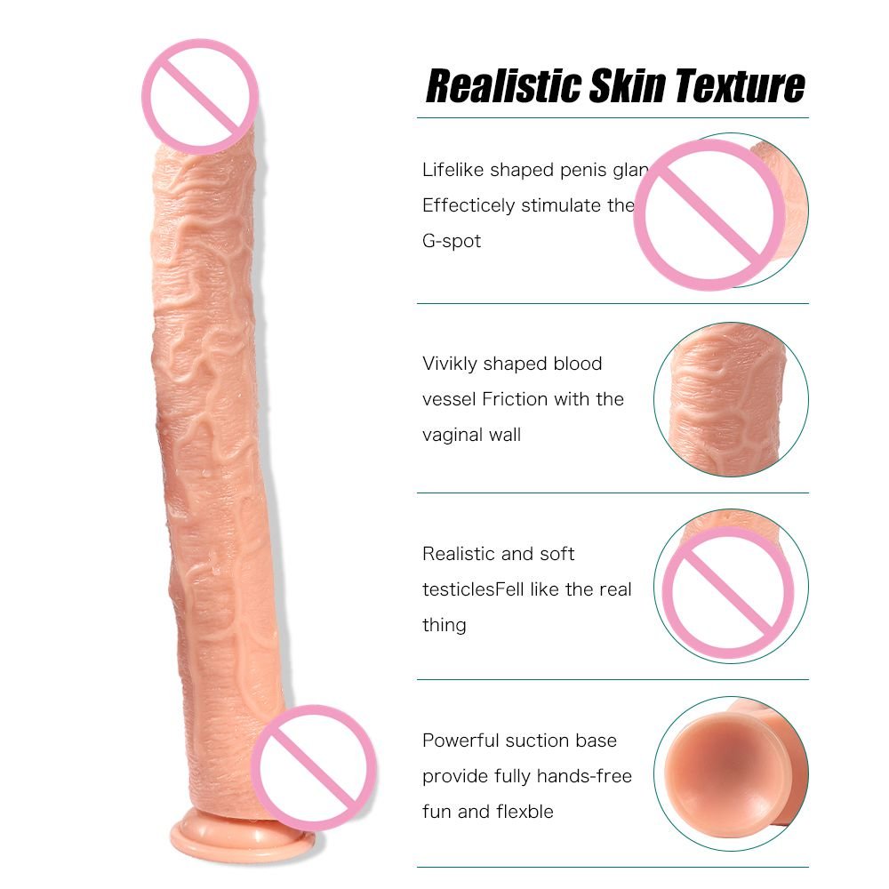 Dildo with Balls and Suction Cup 43cm Super Long Sex Toys Waterproof Dildo Women Masturbation Vagina Anal Sex