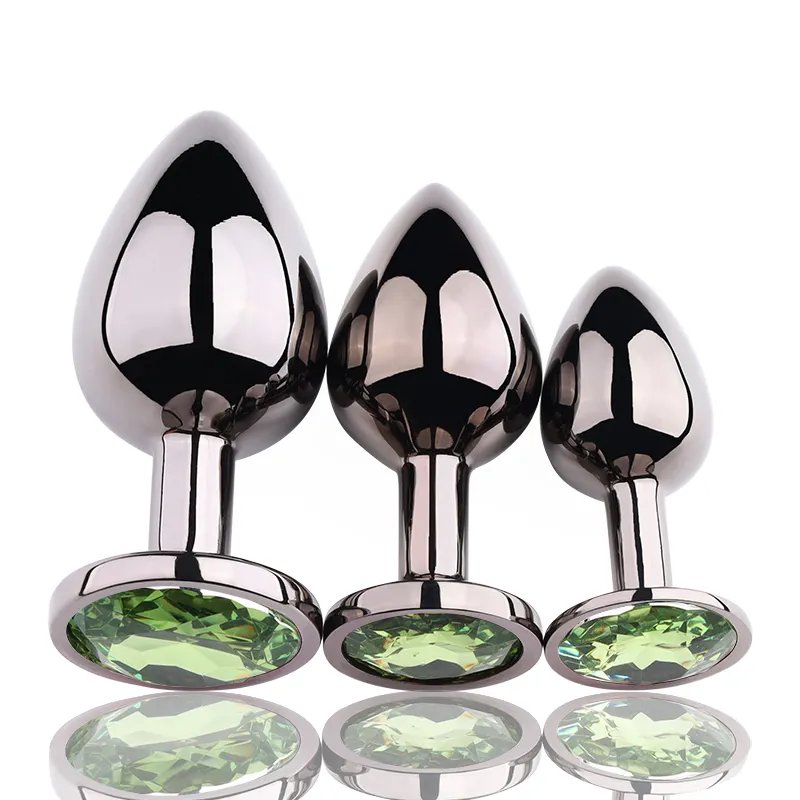 Women's Jewel S Size Anal Plug Color Gun with round Base Assorted Metal Colors Assorted Anal Sex Toys