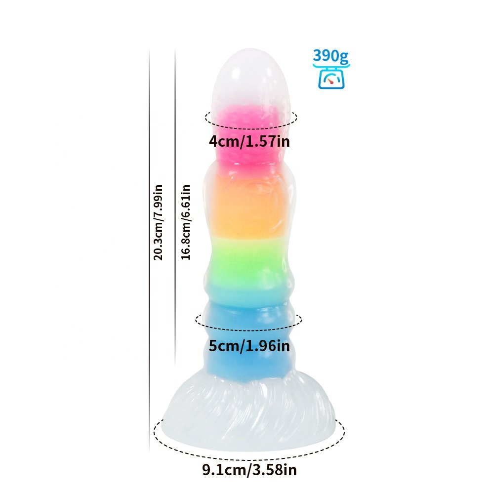 Luminous Dragon Monster Dildo for Anal Sex Huge Adult Toys-Colorful Glowing Soft Liquid Silicone Penis Butt Plug for Women Men