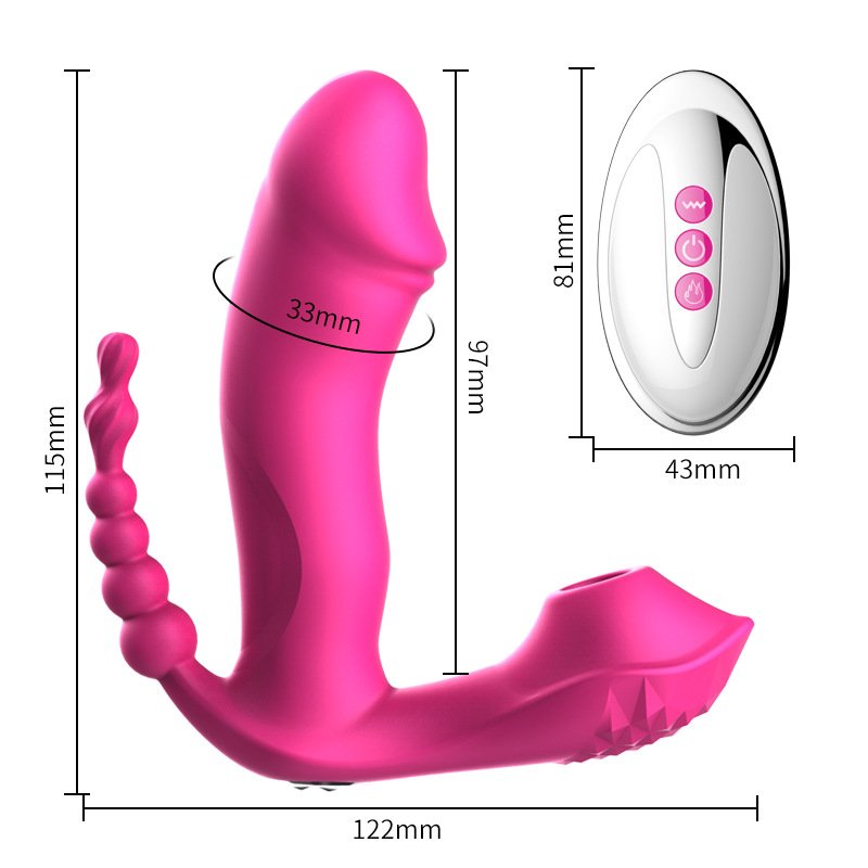 Remote Control Wearable Panties Dildo Vibrator Anal Vagina Clitoris Triple Stimulator Female Heating Sucker Vibrators Sex Toys