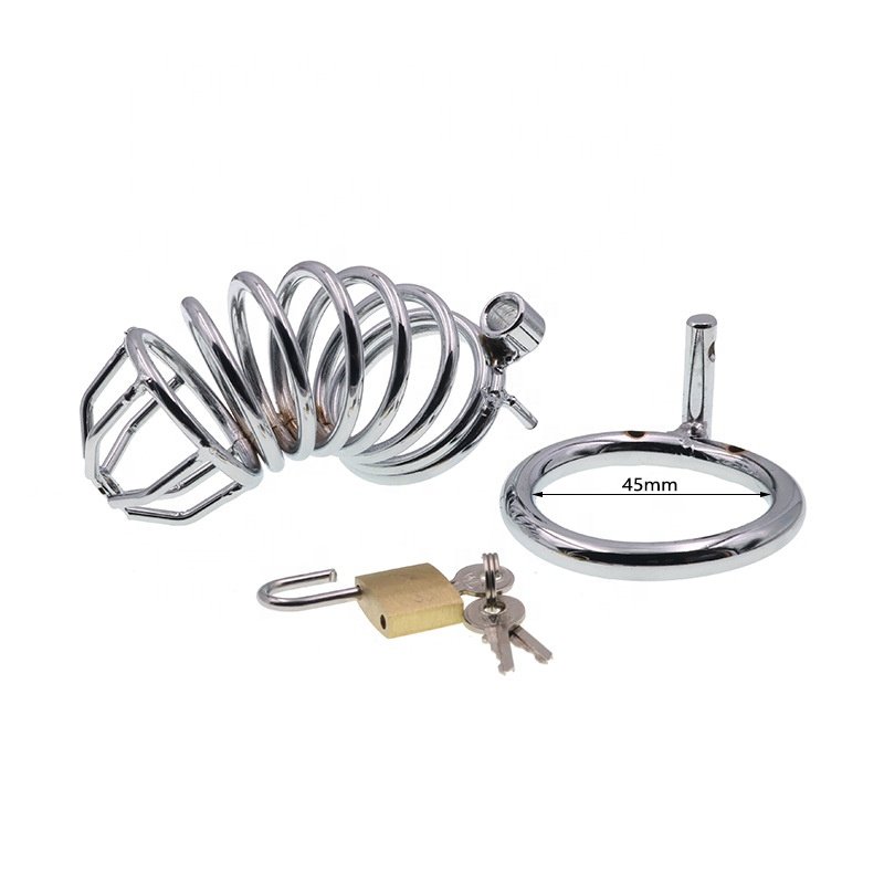 bdsm sex toy chastity cage metal electro shock anal plug electric shock chastity cage adult metal chastity cage for men