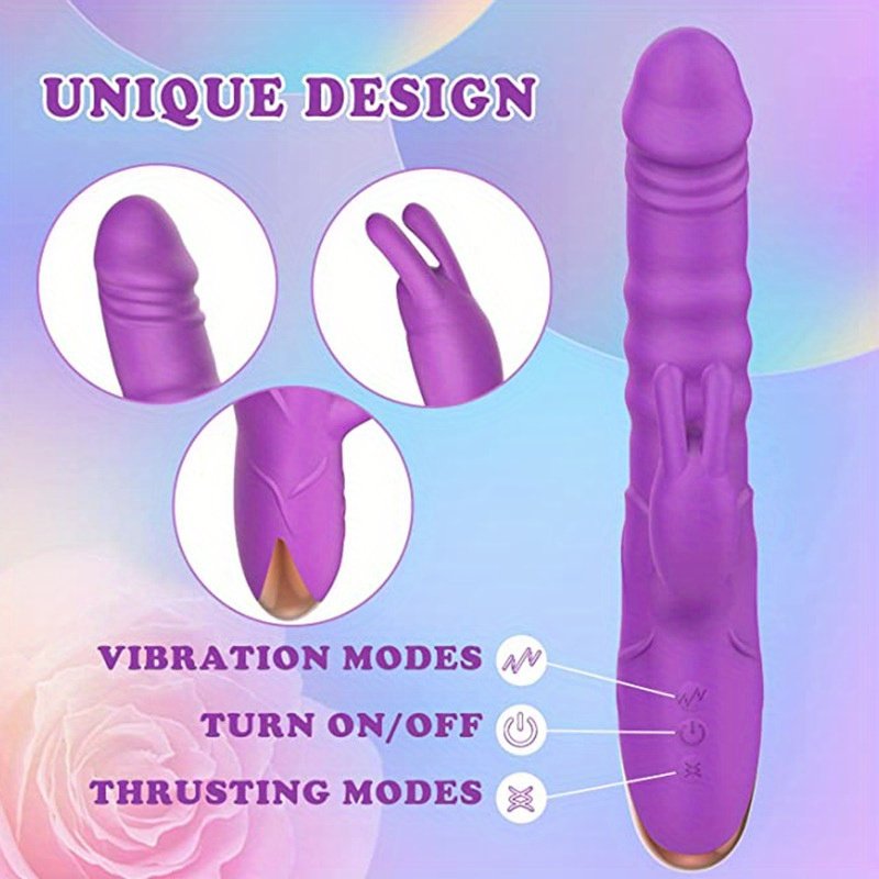 USB Rechargeable Realistic Silicone Thrusting Dildo Vibrator G Spot Clitoral Stimulator Rabbit Vibrator For Women Adult Sex Toy