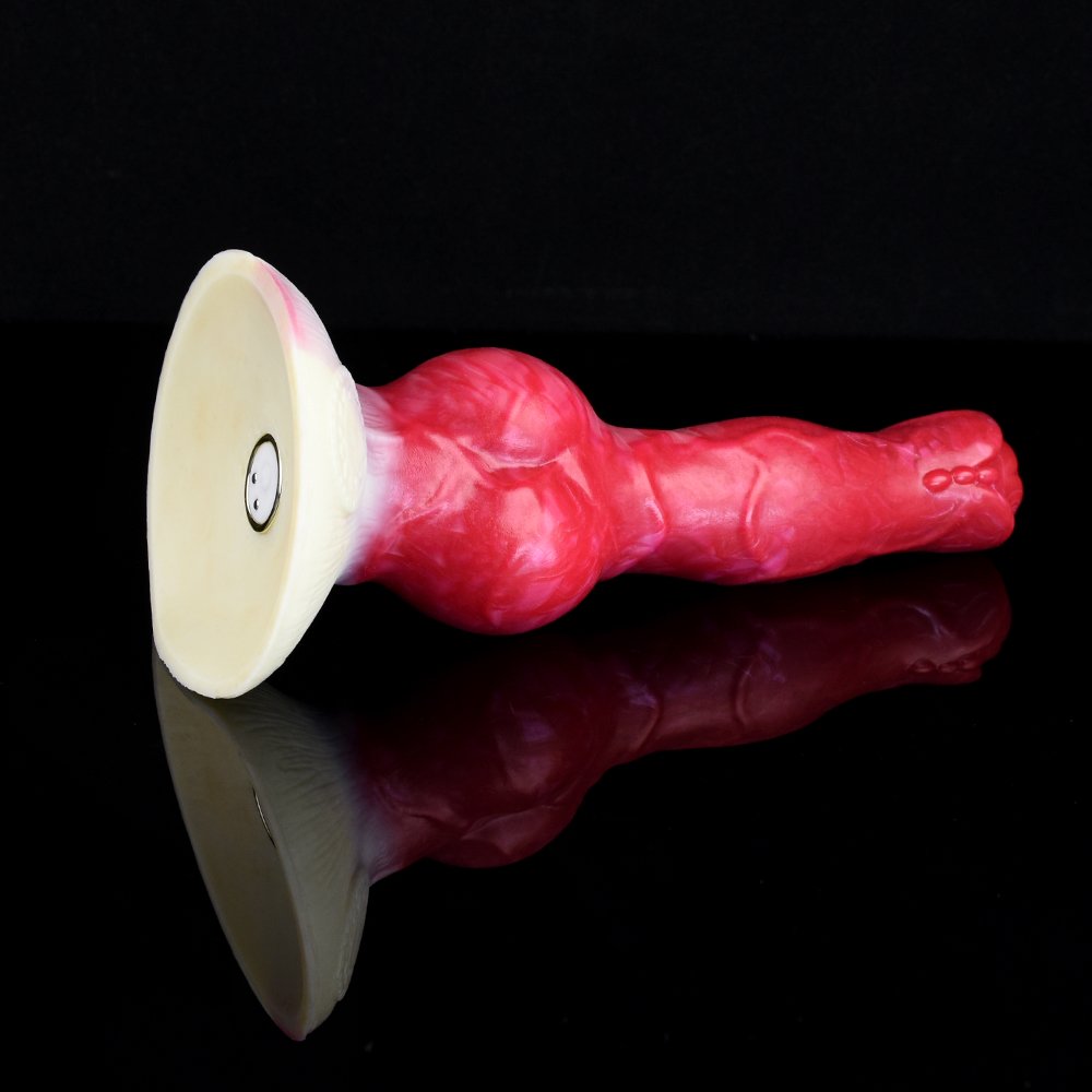 NNSX Dildo Vibrator Wolf Animal Vibrating Dildos with Suction Cup, Silicone Realistic Dog Knotted Vibrator Dildo for women men