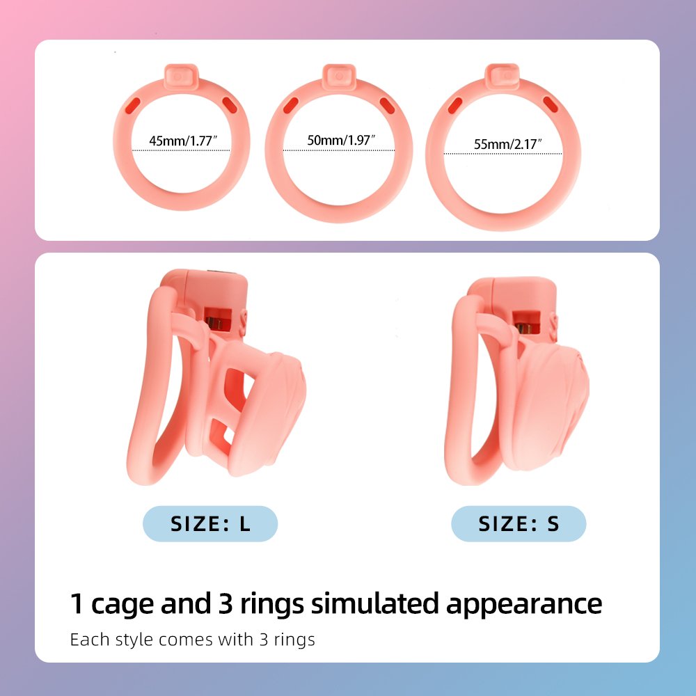 REDBURG Sevanda Pink Short Style Penis Lock Chastity Cage Abs Short Bondage Gear Sex Toys for Men Used in Sex Games SM